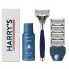 imageHarrys Shaving Kit for Men  Razor Handle 5 Razor Blade Refills Foaming Shave Gel and Travel Blade Cover  CharcoalDark Blue