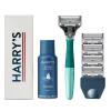imageHarrys Shaving Kit for Men  Razor Handle 5 Razor Blade Refills Foaming Shave Gel and Travel Blade Cover  CharcoalSage