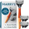 imageHarrys Shaving Kit for Men  Razor Handle and 3 Razor Blade Refill Cartridges  CharcoalEmber