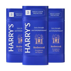 imageHarrys ExtraStrength Antiperspirant Deodorant Sweat ampamp Odor Control Antiperspirant for Men Redwood 25 oz Pack of 3Antiperspirant