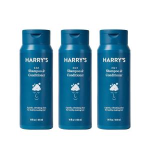 imageHarrys Mens Shampoo and Conditioner 2 in 1 Gentle ampamp Refreshing For All Hair Types 14 Fl Oz 3 Count