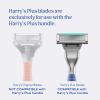imageHarrysPLUS Shaving Kit for Men  Premium Handle 5 Razor Blade Cartridges 2 oz Foaming Shave Gel and Travel Blade Cover  Advanced Pivoting System  Moss