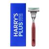 imageHarrysPLUS Razor for Men  Premium Handle Razor Blade Cartridge and Travel Blade Cover  Advanced Pivoting System  Shaving Kit for Men  Clay