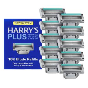 imageHarrysPLUS Razor Refills  10 Razor Blade Cartridges  Compact Cartridge Design for Precise Control  Shaving Kit for Men