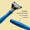 imageHarrys Razor for Men  Razor Handle and Razor Blade Cartridge  Shaving Gift Set for Him  OrangeIndigo Blue Handle