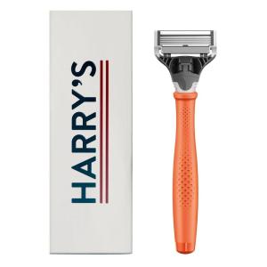 imageHarrys Razor for Men  Razor Handle and Razor Blade Cartridge  Shaving Gift Set for Him  Orange1 Handle  1 Blade