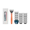 imageHarrys Original Shaving Kit for Men  Razor Handle 15 Razor Blade Refills and Travel Blade Cover  German Engineered  Orange