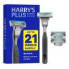 image:imageHarrys Plus Razor Shaving Kit for Men  Premium Handle and 3 Razor Blade Cartridges  Advanced Pivoting System  ClayOnyx